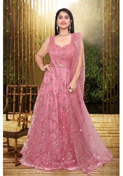 Exclusive  Pink Net  Gown